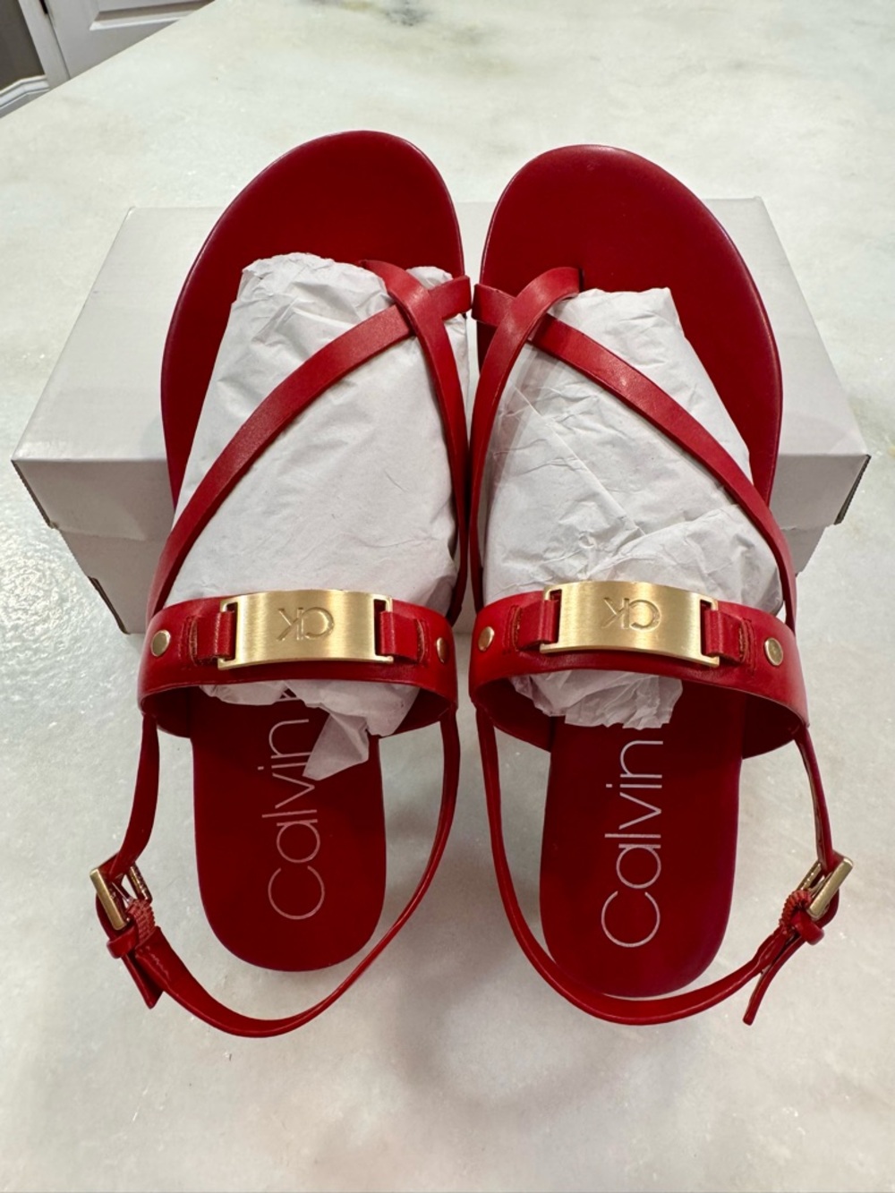 Calvin Klein Sadra Red Sandals